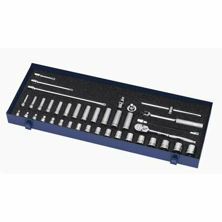 WILLIAMS Socket/Tool Set, 39 Pieces, 12-Point, 3/8 Inch Dr JHWMSB-39FTB